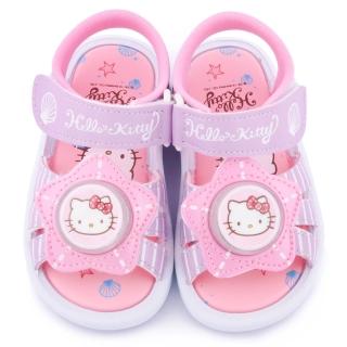 【三麗鷗】Hello Kitty 中童 星星造型LED燈涼鞋(815715-紫)