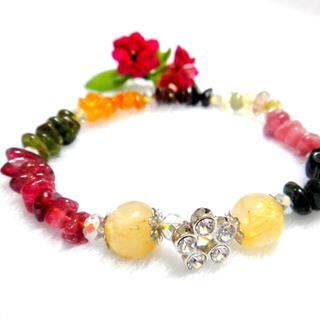 【JIN YANG】花開富貴鈦晶碧璽手鍊(碧璽)