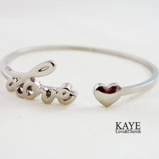 【Kaye歐美流行飾品】LOVE心型開口手環