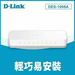 【DLINK 友訊】DES-1008A8埠 富邦购物网10/100Mbs 高速乙太網路交換器(白)