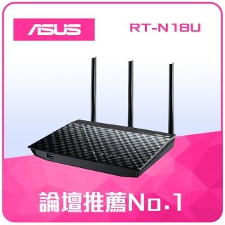 【ASUS 華碩】RT-N18U 無momo電視台線分享器(黑)