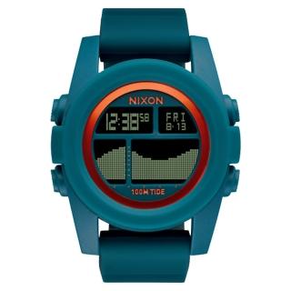 【NIXON】Unit Tide 飆悍美式軍風運動腕錶-錶帶藍綠(A2822087)
