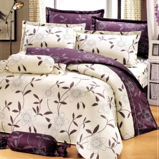 【艾莉絲-貝倫】花香樂譜(6.0呎x7.0呎)六件式雙人特大(100%純棉)鋪棉床罩組(米色)