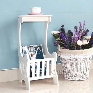 【Osun】DIY木塑板置物架 歐式白色雕花書報茶几(CE178-XCJ01)