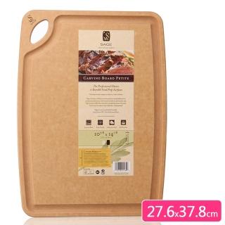 【SAGE美國原裝】集水溝槽抗菌砧板(原木色系27.6x37.8厚1cm)
