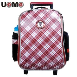 【UnMe】EZ高年級紅格風拉桿後背兩用書包(魅力紅)