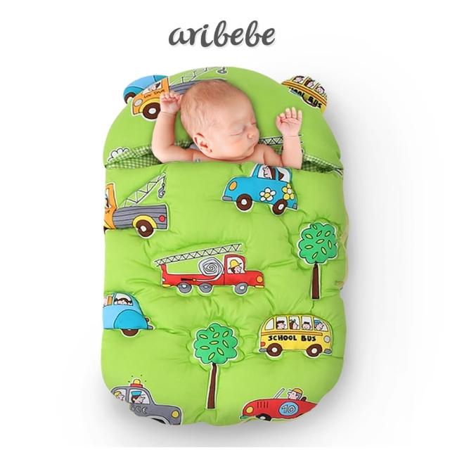 【韓國 ARIBEBmomo旅遊購物E】韓國手工嬰兒睡袋/寶寶保暖防踢被包巾抱被抱毯(車車)