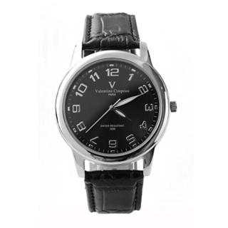 【Valentino范倫鐵諾】光碟錶盤設計真皮手錶腕錶 情人對錶
