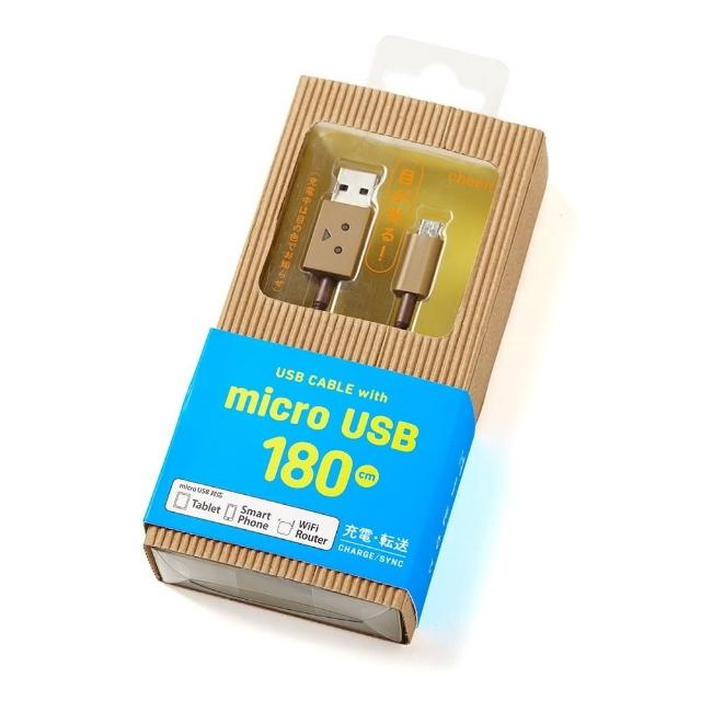 【日本cheero】momo台電話阿愣micro USB 充電傳輸線(180公分)