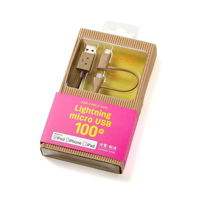 【日本cheero】蘋果認證Apple Lightning+micrmomo 信用卡活動oUSB阿愣充電傳輸線(100公分)