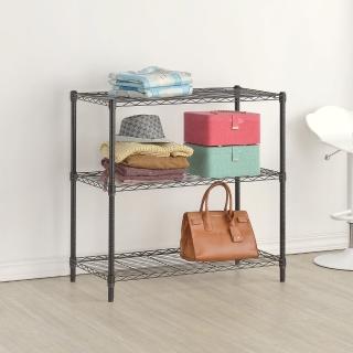 【百變金鋼】60*45*90三層烤漆置物鐵架(黑色)