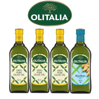【Olitalia奧利塔】純橄欖油+玄米油(1000mlx4瓶-禮盒組)