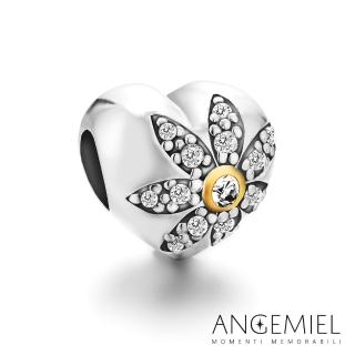 【Angemiel安婕米】925純銀珠飾 花心 串珠(白)