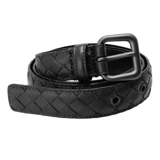 【BOTTEGA VENETA】經典編織小牛皮腰帶/皮帶(黑274469-V001O-1000)