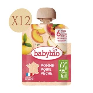 【法國BABYBIO】有機蘋果洋梨纖果泥(90gx12)