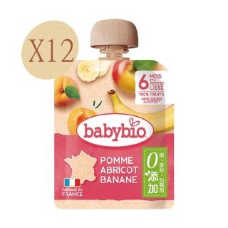 【BABYBIO】法國倍優有機香蕉杏桃纖果泥(90gx12)