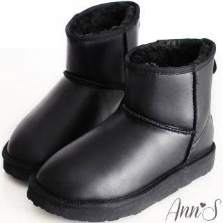 【Ann’S】俏皮甜心防潑水素面短筒雪靴(黑)