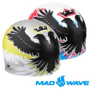 【俄羅斯MADWAVE】戰鬥民族風格蒼鷹款泳帽(競技 成人 飆速 泳帽)