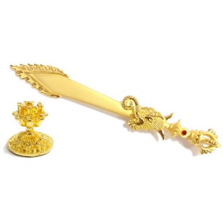 【十相自在】智慧劍-金色(含底座16.4公分)