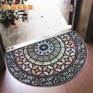 【居家G+】古典雕花橡膠植絨迎賓戶外地墊(招財進寶)