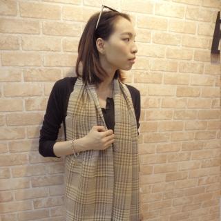【Lus.G】韓風女伶千鳥紋窄版圍巾(共2色)