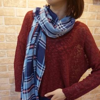 【Lus.G】經典雙色斜直紋圍巾(共6色)