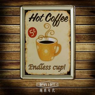 【OPUS LOFT純真年代】30X40仿舊鐵皮畫/壁飾/壁貼(TP2007 HOT Coffee)