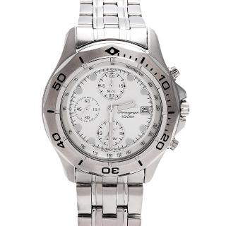 【SEIKO】拓荒者系列三眼計時鬧鈴功能石英男錶(白/41mm-SNA787P1)