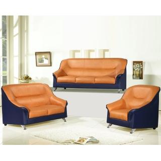 【品生活】雙色拼接造型 1+2+3沙發(08)