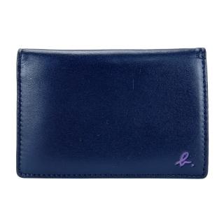 【agnes b】HOMME撞色拼接全皮証件夾(深藍)