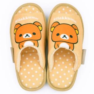 【童鞋城堡】拉拉熊 女款 點點普普風造型棉拖(KM26052-杏)