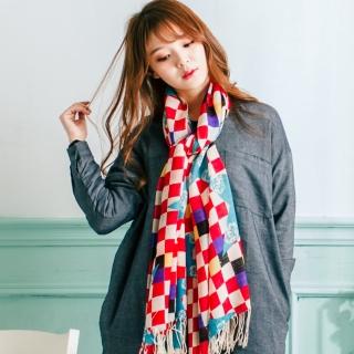 【Wonderland】時尚俏麗100%純羊毛披肩(紅)