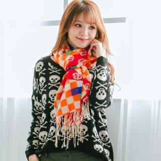 【Wonderland】時尚俏麗100%純羊毛披肩(橘)