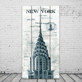 【OPUS LOFT純真年代】40X80仿舊黑白木板畫/無框畫/掛畫擺飾(G925 美國帝國大廈)