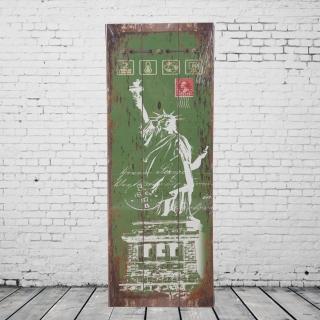 【OPUS LOFT純真年代】30X80仿舊木板畫/無框畫/掛畫擺飾(A38001-2 美國自由女神)