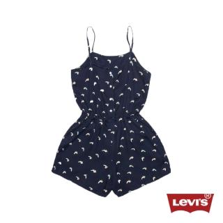 【Levis】女款黑底印花連身褲