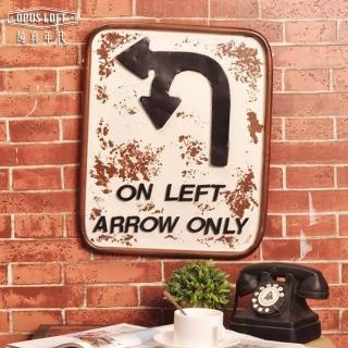 【OPUS LOFT純真年代】復古立體箭頭鐵牌/創意擺飾/指標告示牌(ON LEFT NO.2004)