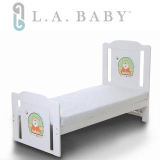 【美國 L.A. Baby】布魯克林童床+雙層護脊床墊(咖啡色白色)