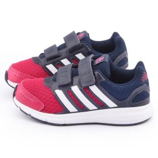 【Adidas】中大童 輕量避震運動跑鞋(B23857-藍紅)