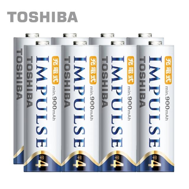 【日本製TOSHIBA】IMPULSE高容量低自放momo購物台客服電話電電池(900mAh 4號8入)