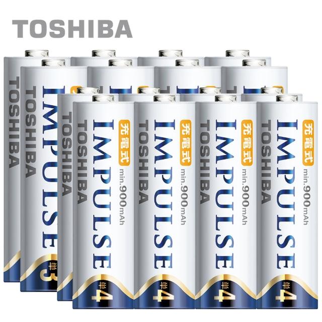 【日本製TOSHIBA】IMPULSE高momo jb容量低自放電電池(2450mAh+900mAh 3號8入+4號8入)