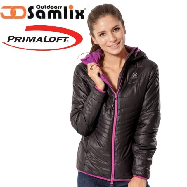 【山力士 SAMLIX】女 Primaloft 輕量保momo 500元折價券暖外套.休閒外套.雪衣.防風防潑(黑 36813)