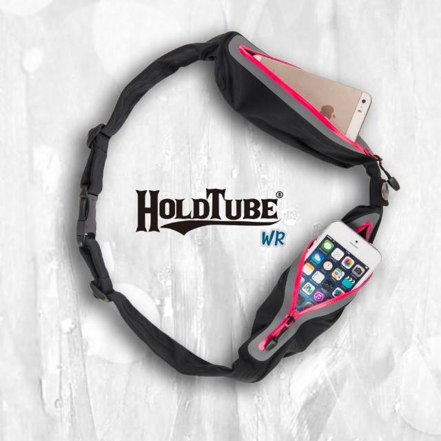 【HOLDTUBE】防潑水雙口富邦購物電話袋(黑粉)