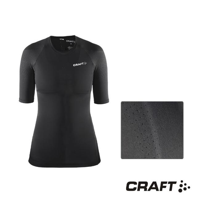 【CRAFT】DELTA女款運動壓縮momo會員短袖上衣(黑色)