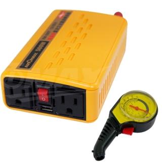 【omax】台製專業級500W+USB汽車電源轉換器+高級胎壓表