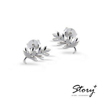 【STORY ACCESSORY】設計師手工系列-925純銀耳環-蕨類