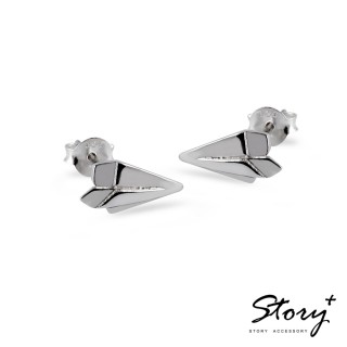 【STORY ACCESSORY】設計師手工系列-925純銀耳環-紙飛機