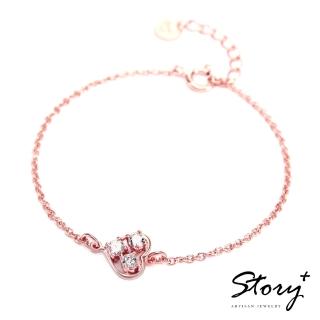 【STORY ACCESSORY】明亮的心-純銀手鍊(玫瑰金+白鑽)