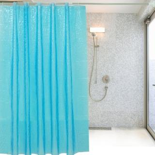 水立方特級加厚防水浴簾(加不鏽鋼伸縮桿)