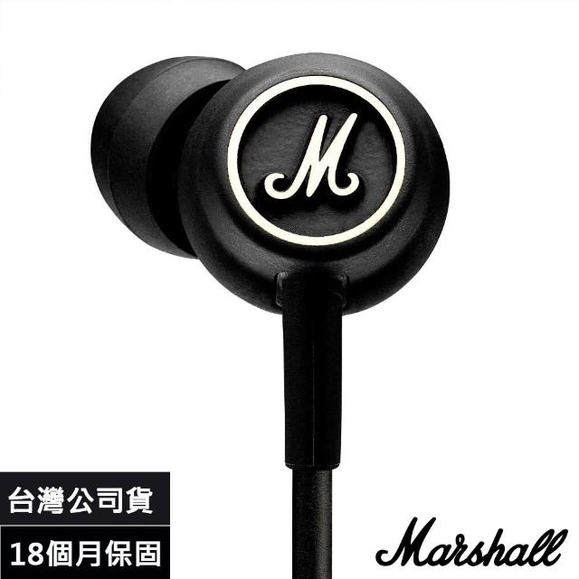 【Marsh富邦momo旅遊網all】英國 Marshall Mode 入耳式麥克風耳機(黑白色)